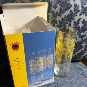 set of 2 BACARDI LIMON TALL GLASSES
